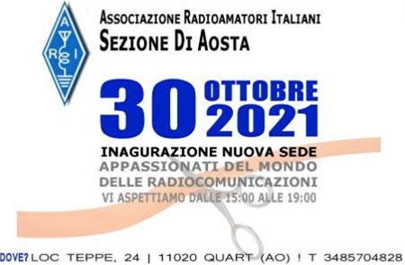 Inaugurazione nuova Sede ARI-Valle d’Aosta Inaugurazione nuova Sede ARI-Valle d’Aosta