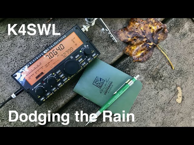 Elecraft KX1 & AX1: Dodging the rain at Lake James State Park