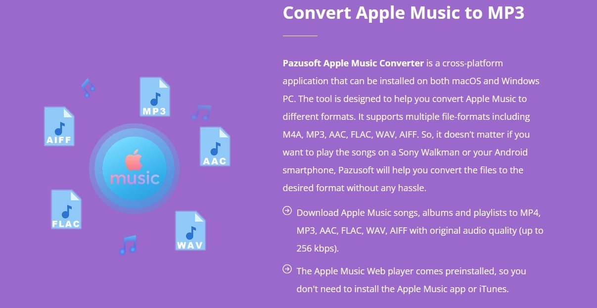 Convert Apple Music to MP3 – Pazu Apple Music Converter for Mac and Windows