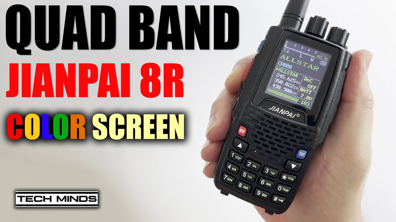 JIANPAI 8R Four Band LED Color Screen VHF/UHF Handheld Radio